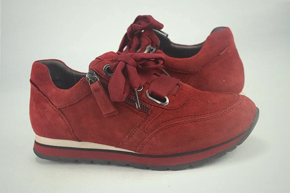 Gabor Gr.37,5 Uk.4,5 Damen Halbschuhe Slipper Sneaker Loafers Rot TOP M 330