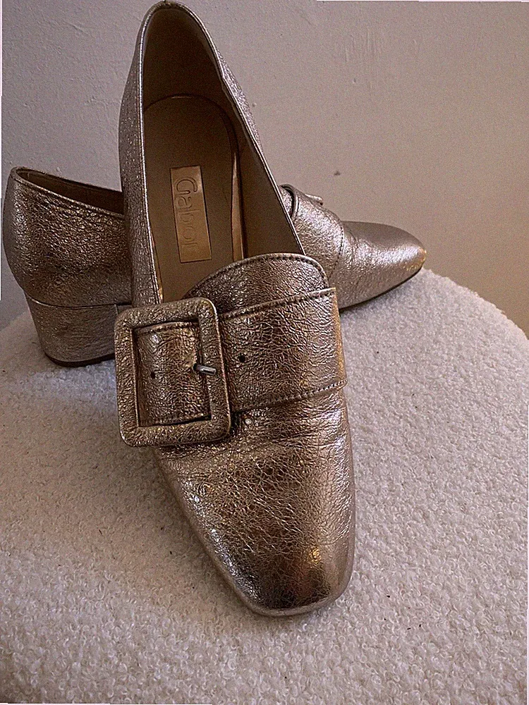 Gabor Leder Loafer Absatz Damen Schuhe Gr. 5 38 Glanz wie Neu zu Kleid Rock Hose