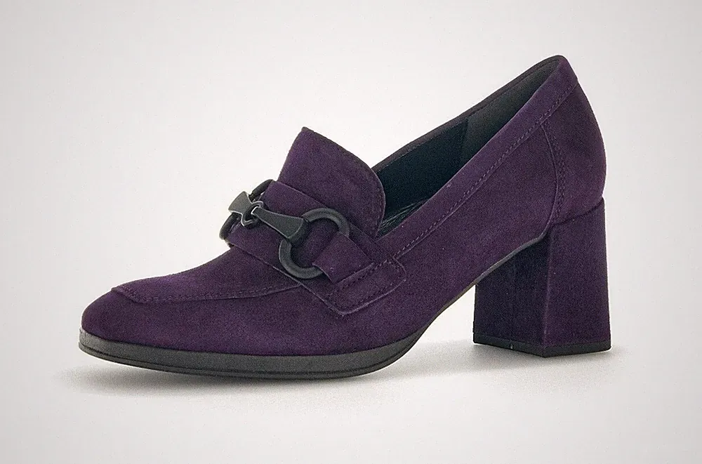 Gabor Loafer Pumps Plateau Slipper Trotteur lila purple Leder modisch