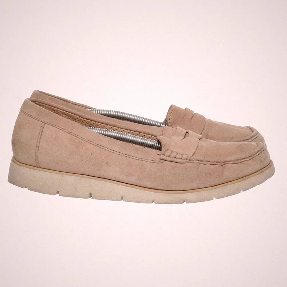 Gabor, Loafers, Größe: 42 1/2, Wildlederimitat, Beige, Damen #p0w