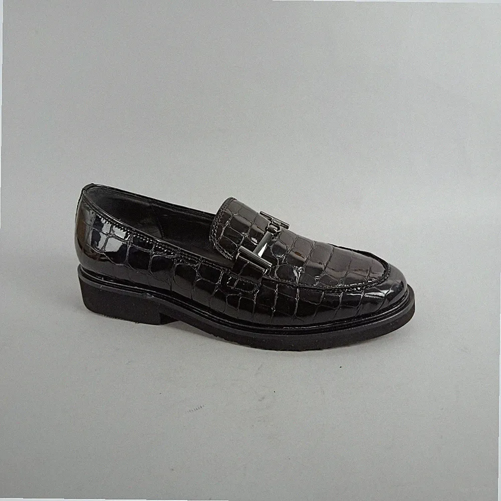 Gabor Schuhe Damen UK 5 schwarz Lackleder Halbschuhe Slipper bequem Arbeit Freizeit