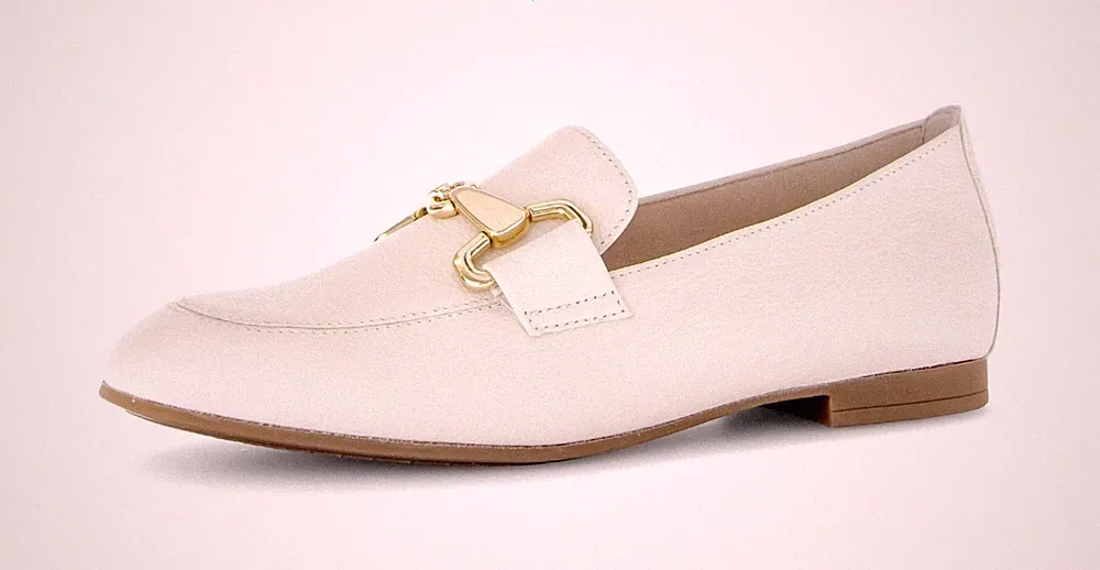 GABOR Slipper Loafer, Halbschuh mit Lederinnensohle , Gr. 38 , latte-goldfarben