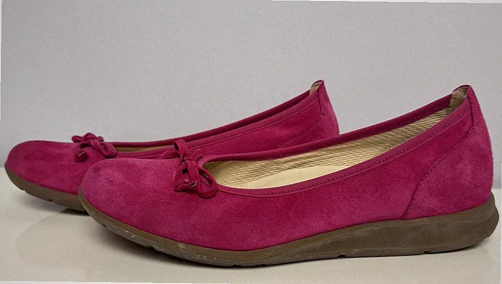 Gabor Velours Leder Loafer Gr 4 / 37 Slipper Ballerinas Schuhe 9332