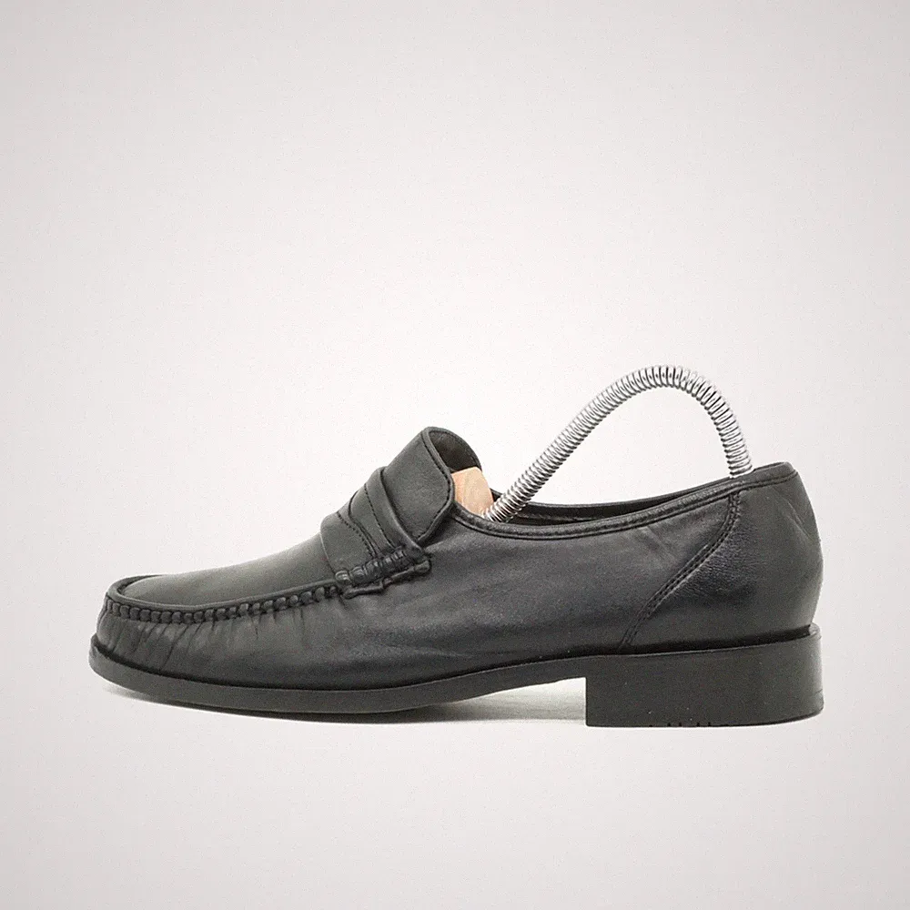 Gallus Herren Mokassin extraweit Loafer Schwarz Leder Extraweit, Bequem EU 40,5