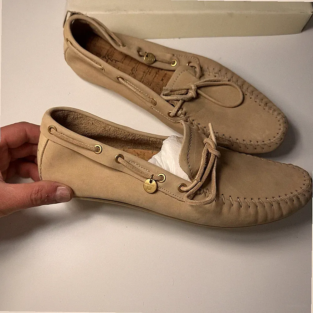 GANT Beige Wildleder Fahrschuhe Mokassins Halbschuhe EU 40 UK 7 Originalverpackt