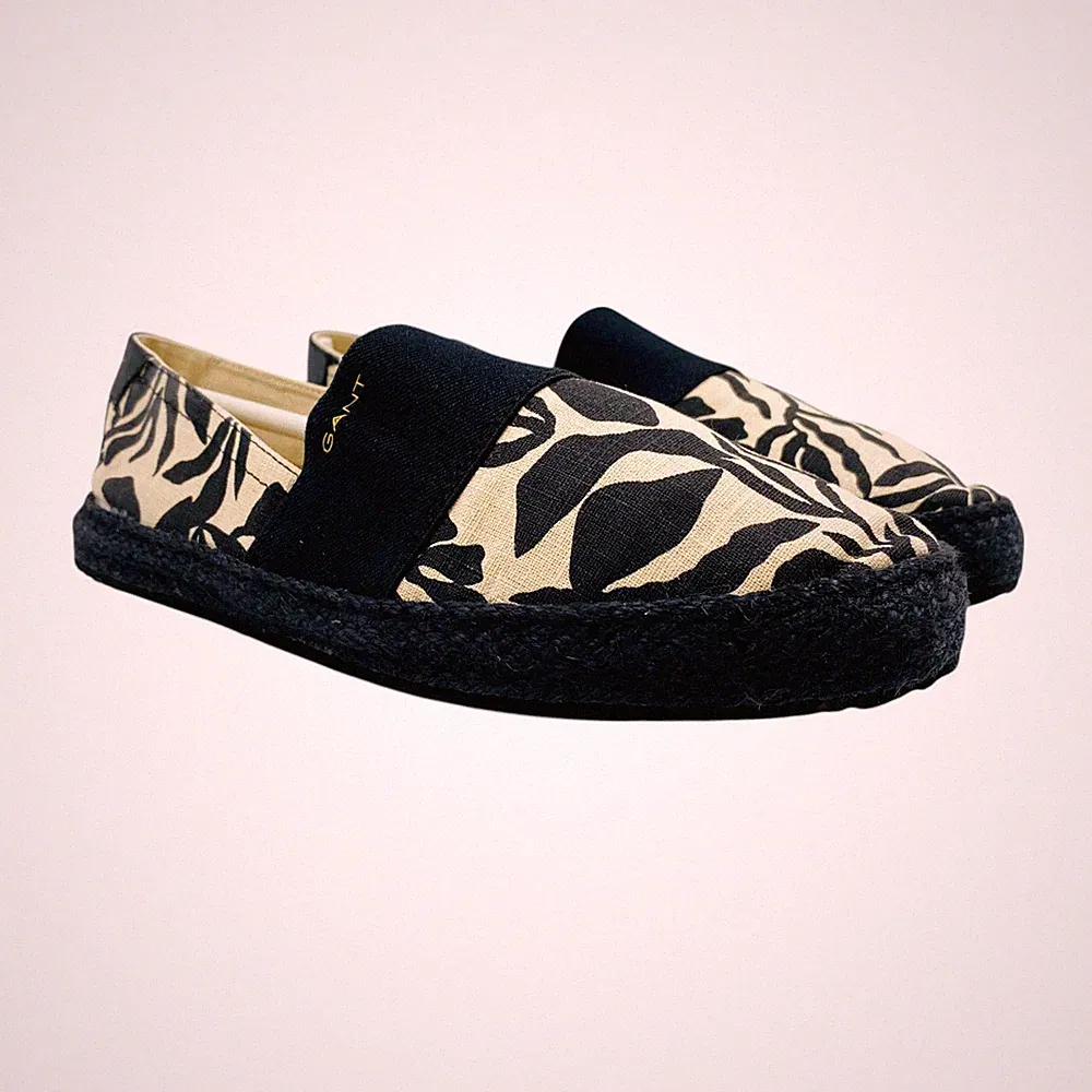 GANT Damen Espadrilles Flache Loafer Schuhe Schwarz Weiß EUR 40 UK 6.5 US 8.5