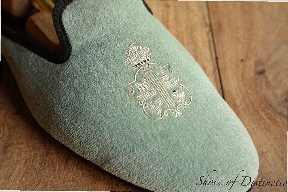 Gaziano Girling Grün Samt Wildleder Schuhe Hausschuhe Halbschuhe Herren UK...