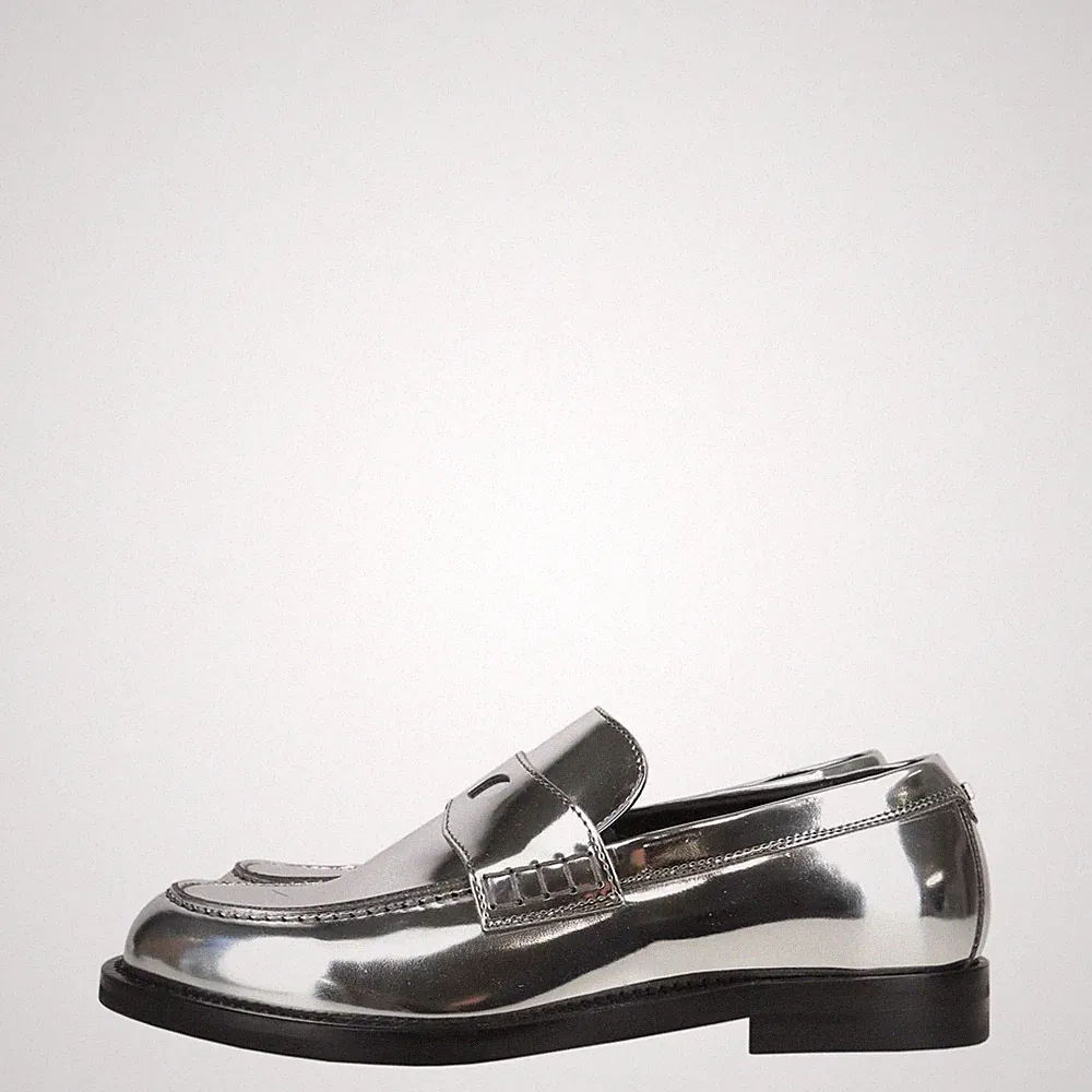 Gcds Damen Schuhe Loafers Gr. 38 Silber Halbschuhe Mokassins