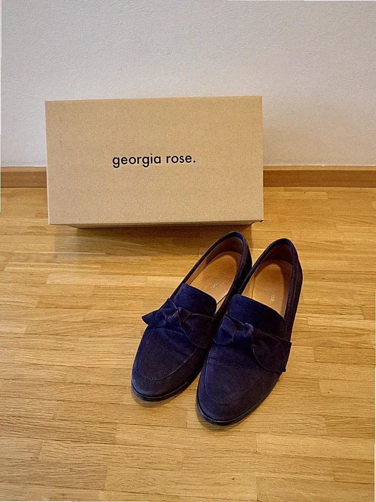Georgia Rose Damen Loafer / Mokassin Wildleder blau Gr. 39