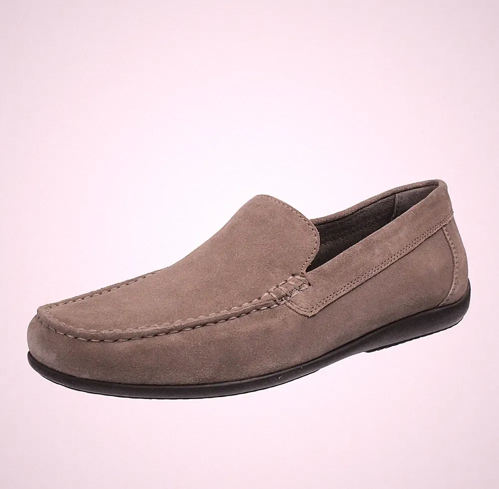 Geox Ascanio - Atmungsaktive beige Wildleder Halbschuhe - Herren Schuhe Halbschuhe