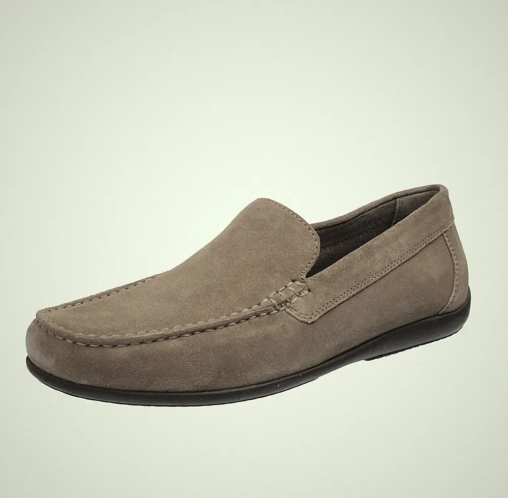 Geox Ascanio - Atmungsaktive beige Wildleder Halbschuhe - Herren Schuhe Halbschuhe