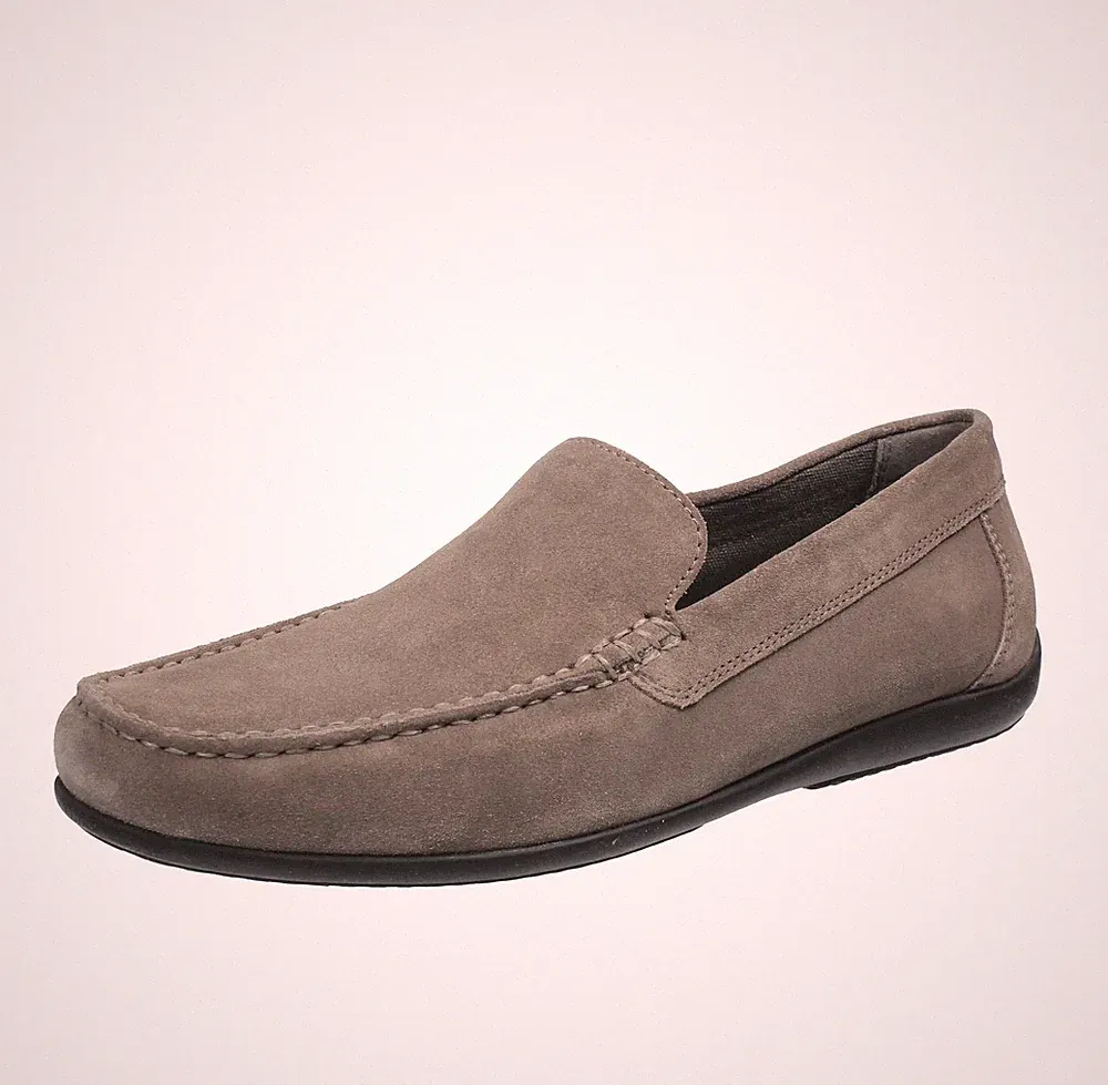 Geox Ascanio - Atmungsaktive Halbschuhe aus beigeem Wildleder - Größe 45 [29,1 cm] Schuhe