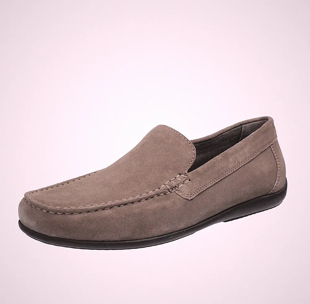 Geox Ascanio - Atmungsaktive Halbschuhe aus beigeem Wildleder - Größe 45 [29,1 cm] Schuhe