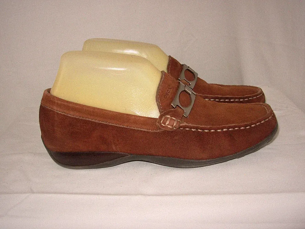 GEOX Damen Halbschuhe Gr.37 bequem (großer Schuh) Wildleder braun