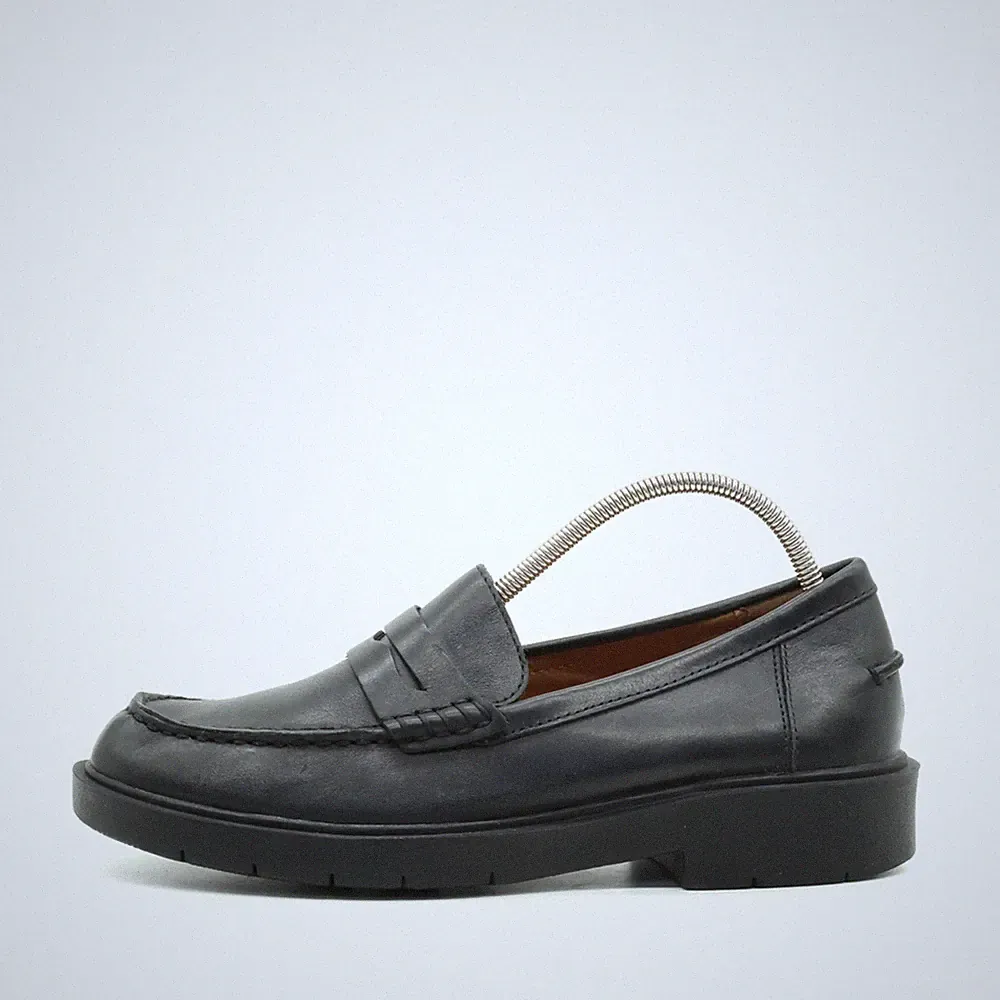 Geox Damen Loafer EU 37 D25QRA Schwarz Leder Niedrig Respira Klassisch