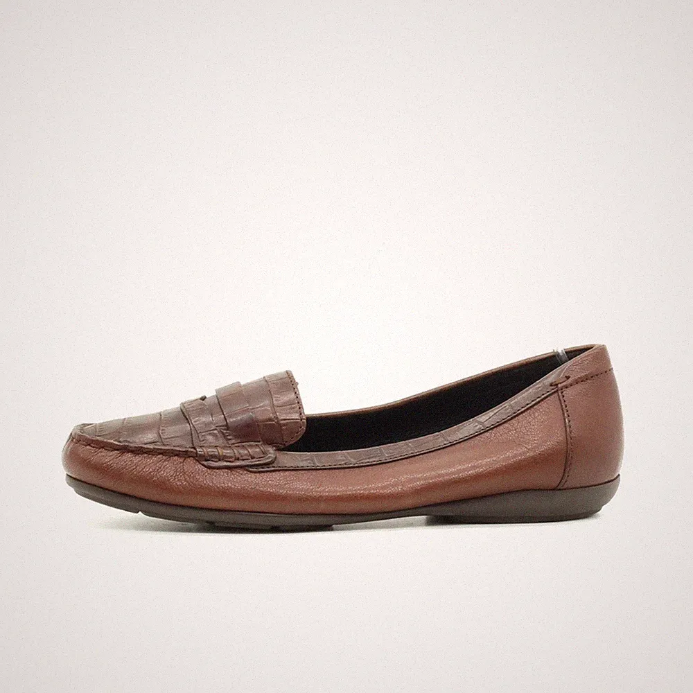 Geox Damen Loafer EU 38 Respira Mokassin Braun Leder Atmungsaktiv