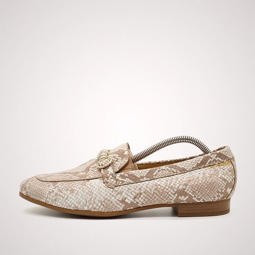 Geox Damen loafer EU 40 python beige braun synthetik respira klassisch