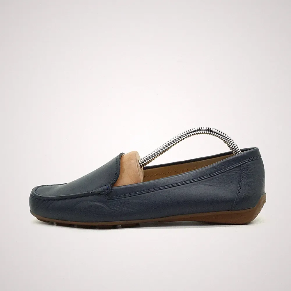 Geox Damen Slipper EU 38 Mokassin Loafer Blau Atmungsaktive Sohle Respira