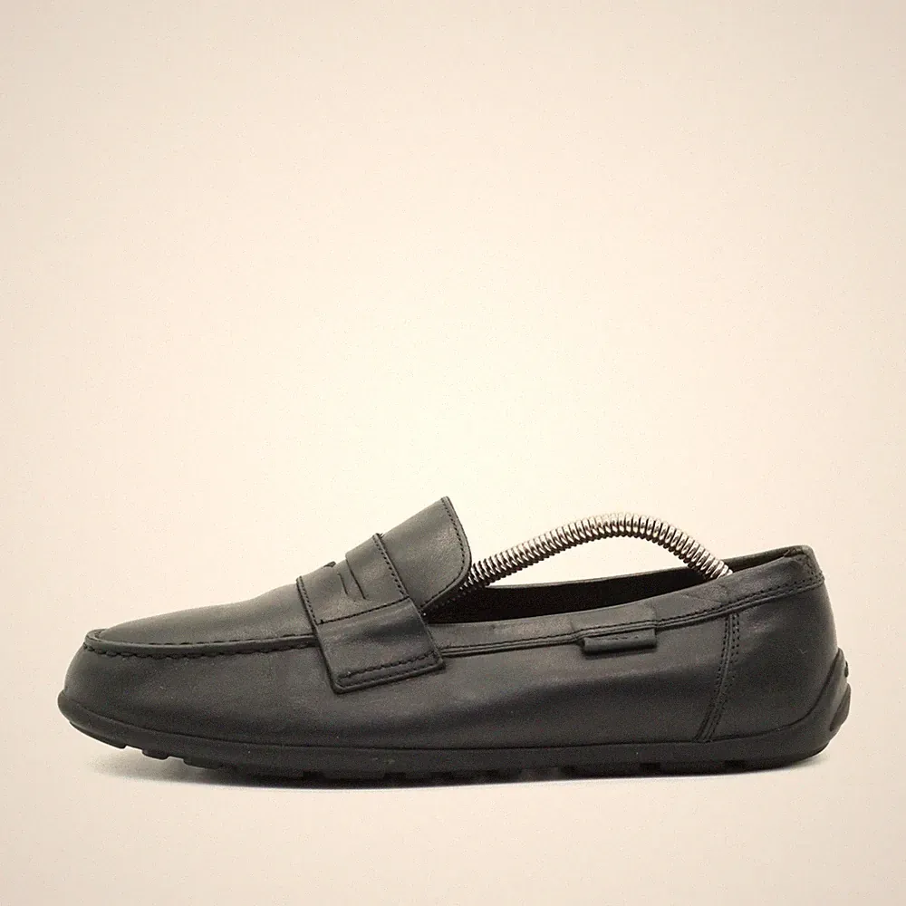 Geox Damen Slipper EU 40 Penny Loafer Schwarz Atmungsaktive Sohle Respira