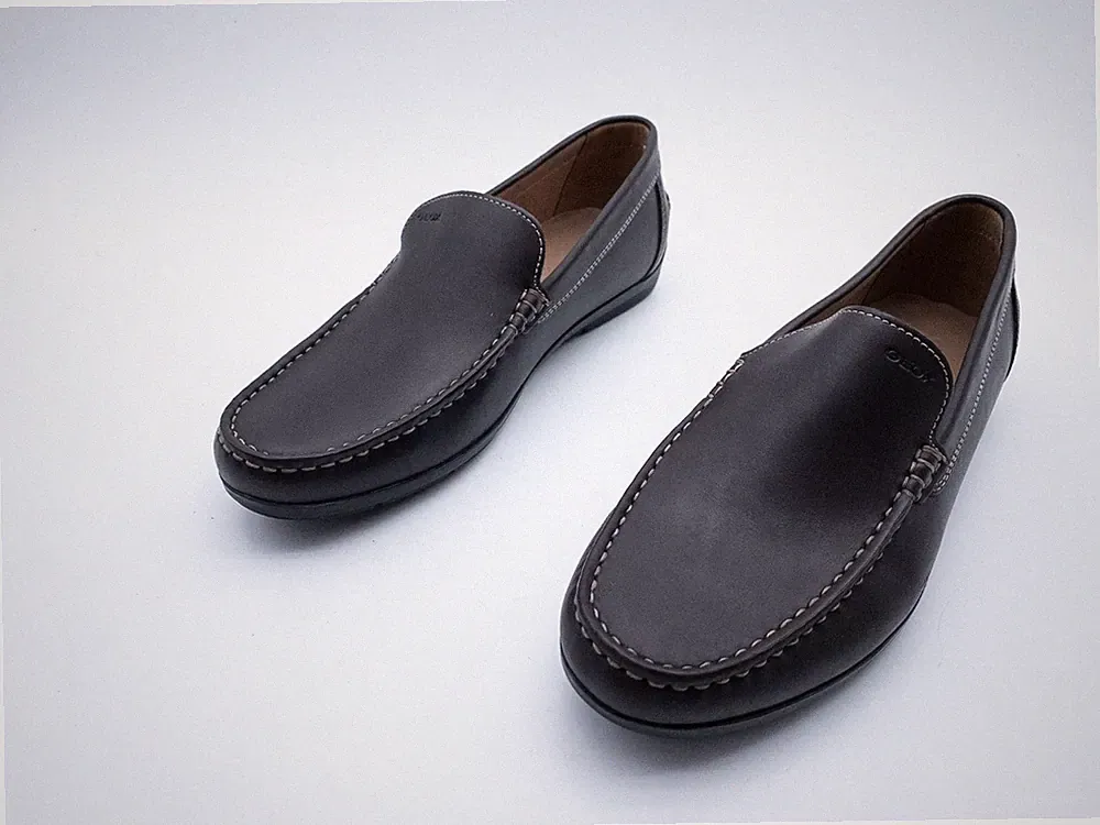 GEOX Damen Slipper Freizeitschuhe Loafer Braun Leder Gr. 42 EU Art. 40264-50