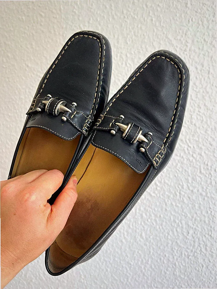 GEOX Herren Slipper Loafer Leder schwarz EU 41
