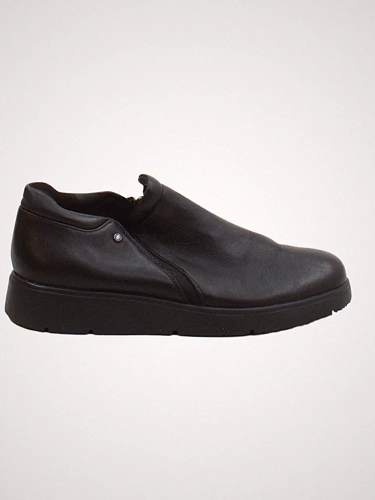 Geox Herrenschuhe UK 7 Schwarz 100% Leder Halbschuh