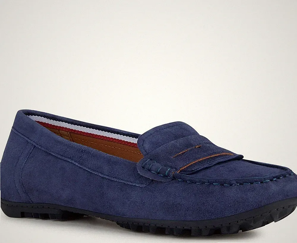 Geox Kosmopolis Damen Blaue Wildleder Loafer Freizeit D35RCA00021C4002