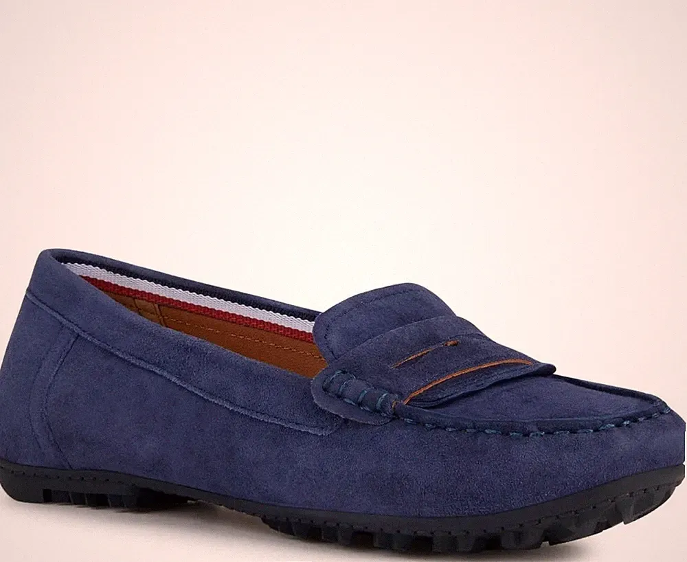 Geox Kosmopolis Damen Blaue Wildleder Loafer Freizeit D35RCA00021C4002