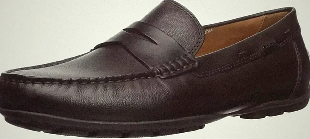 Geox Moner 2 Fit Herren UK 10 EU 44 Schokobraun Leder Halbschuh Mokassin Schuhe