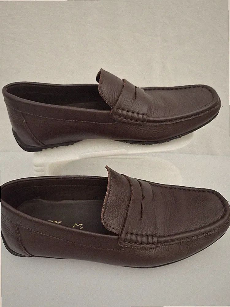 Geox Moner 2FIT Herren Respira Braun Leder Fahren Halbschuhe Uk 9 Slipper