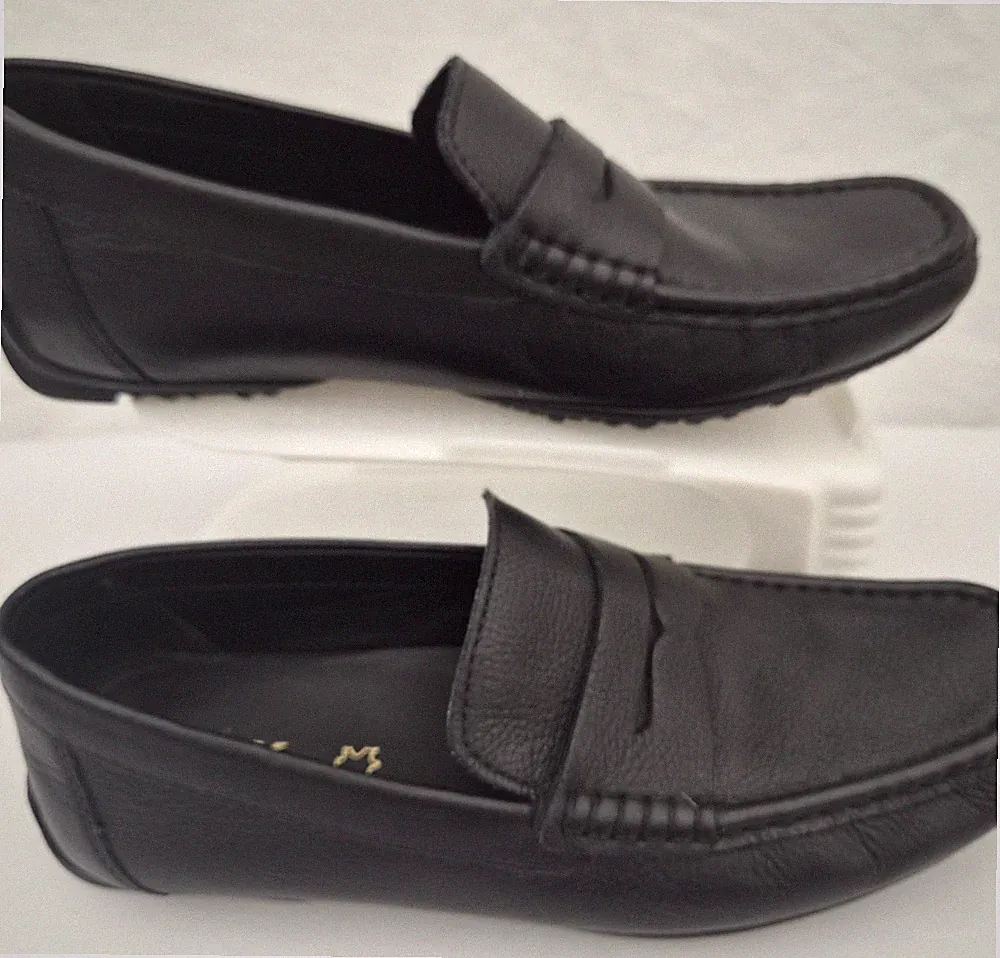 Geox Moner 2FIT Herren Respira Schwarz Leder Fahren Halbschuhe Uk 9 Slipper