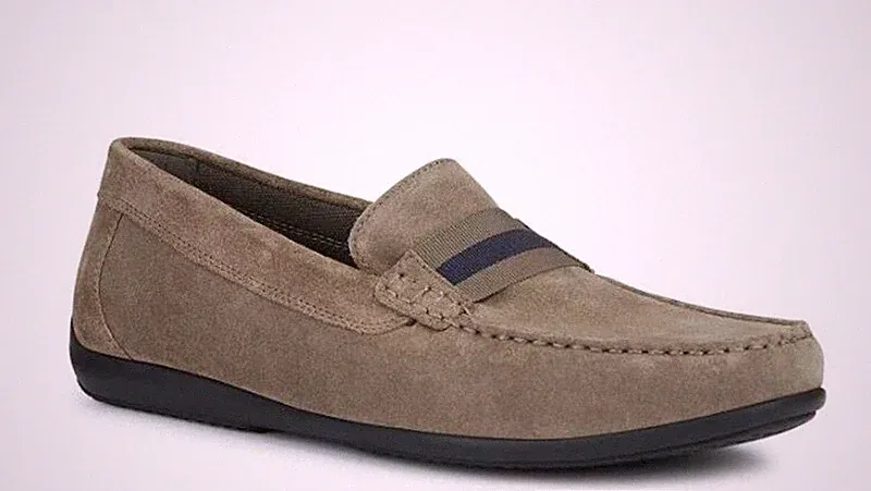 Geox Respira Ascanio U450WA Herren Mokassin P/E Dove Grey Leder Wildleder Slipper