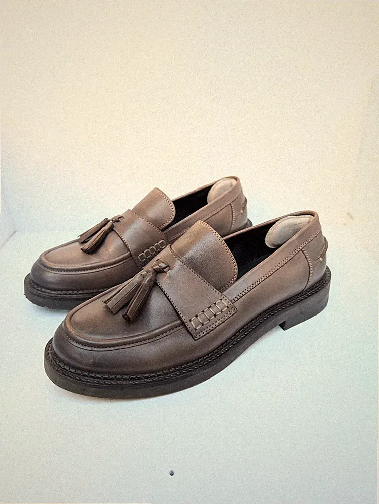 Geox Serilda Toupe Halbschuhe Nr. 39 Vera Pelle Halbschuhe Braun Leder Braun