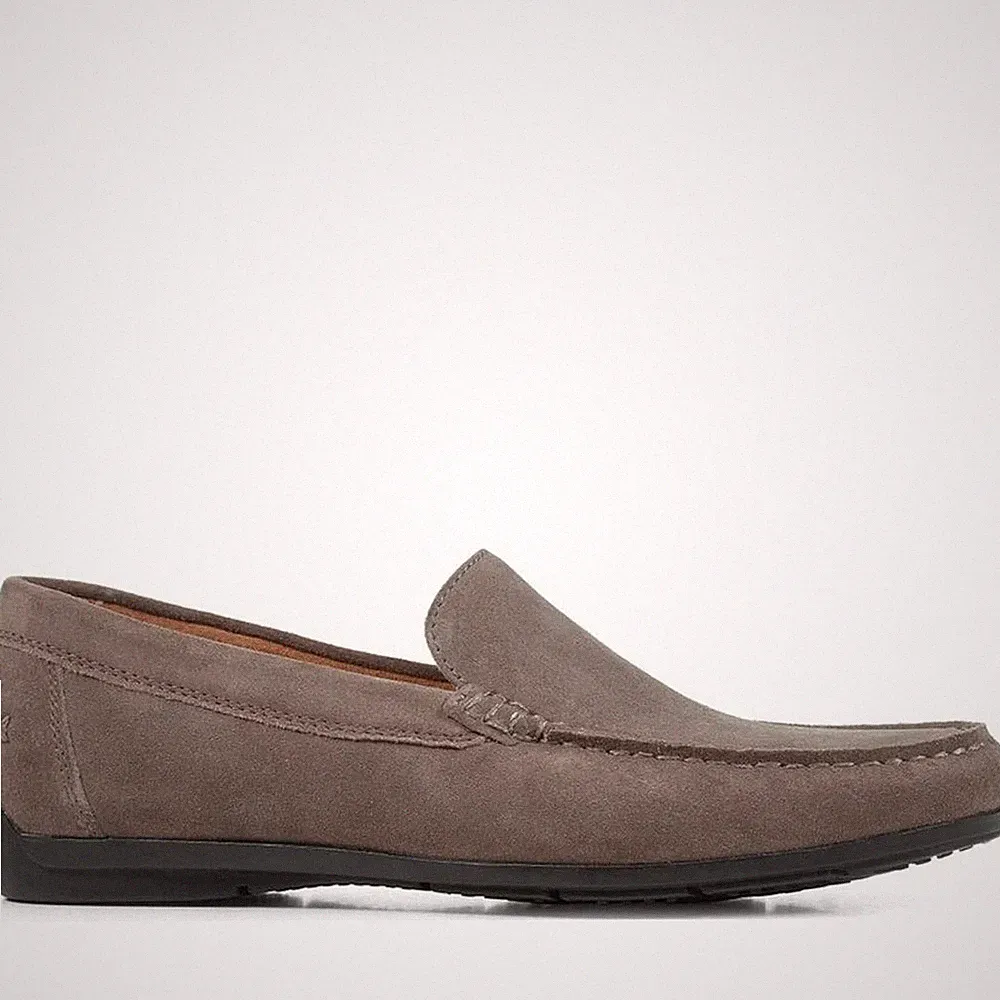 Geox Siron Herren Graue Leder Loafer Freizeit U32Q3A00022C1018