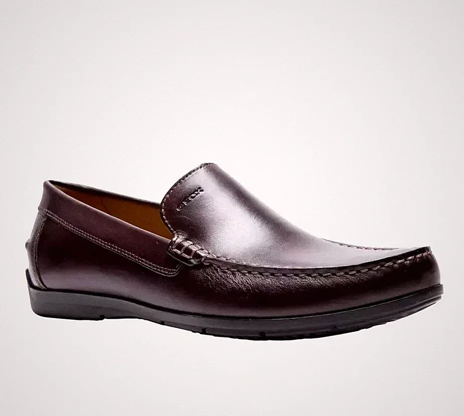 Geox Siron Herren UK 6 EU 39 Kaffee Braun Leder Slipper Atmungsaktiv Halbschuh Schuhe
