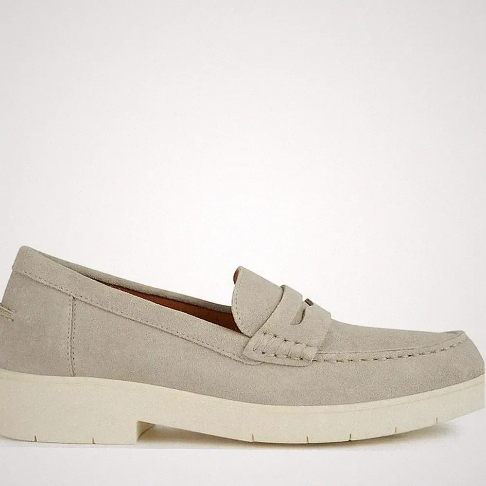 Geox Spherica EC1 Damen Graue Leder Loafer Freizeit D25QRA00022C1010