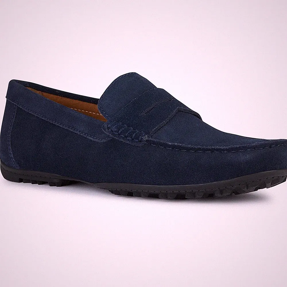 Geox U KOSMOPOLIS GRIP Herren Lederslipper In Marineblau