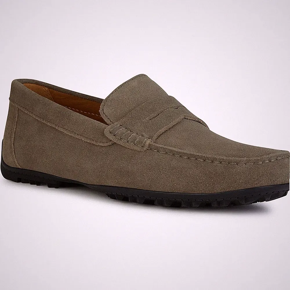 Geox U KOSMOPOLIS GRIP Herrenslipper Aus Taupefarbenem Leder