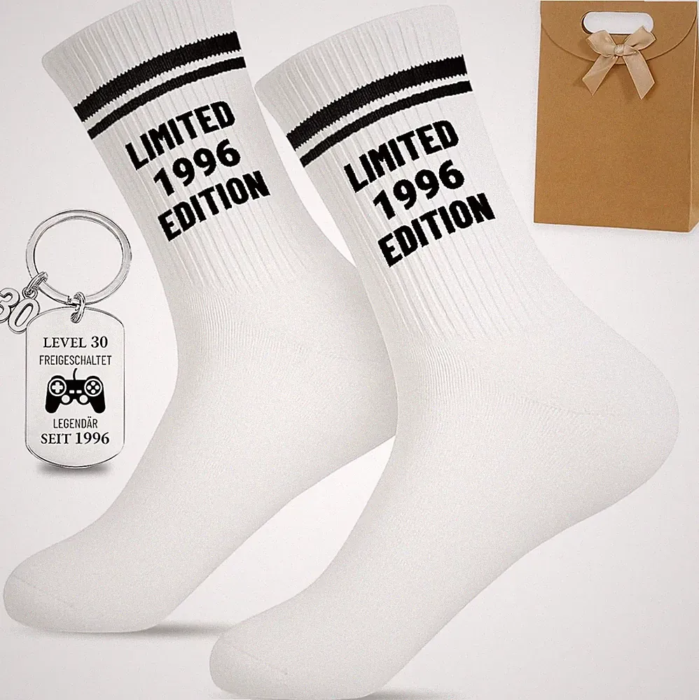 Geschenk 30 Geburtstag Mann Set - Limited 1996 Edition Socken Eu 38-45