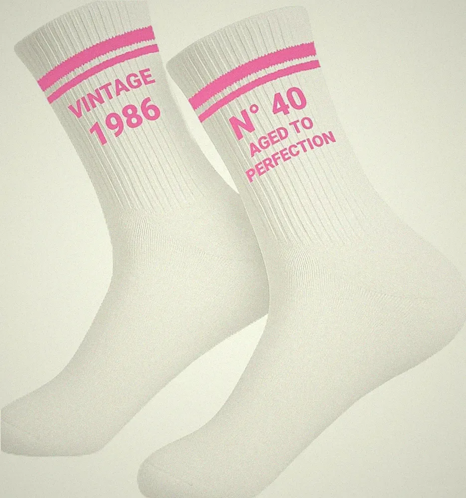 Geschenk 40 Geburtstag Frauen Set - Vintage 1986 Baumwolle Socken Eu. 36-44