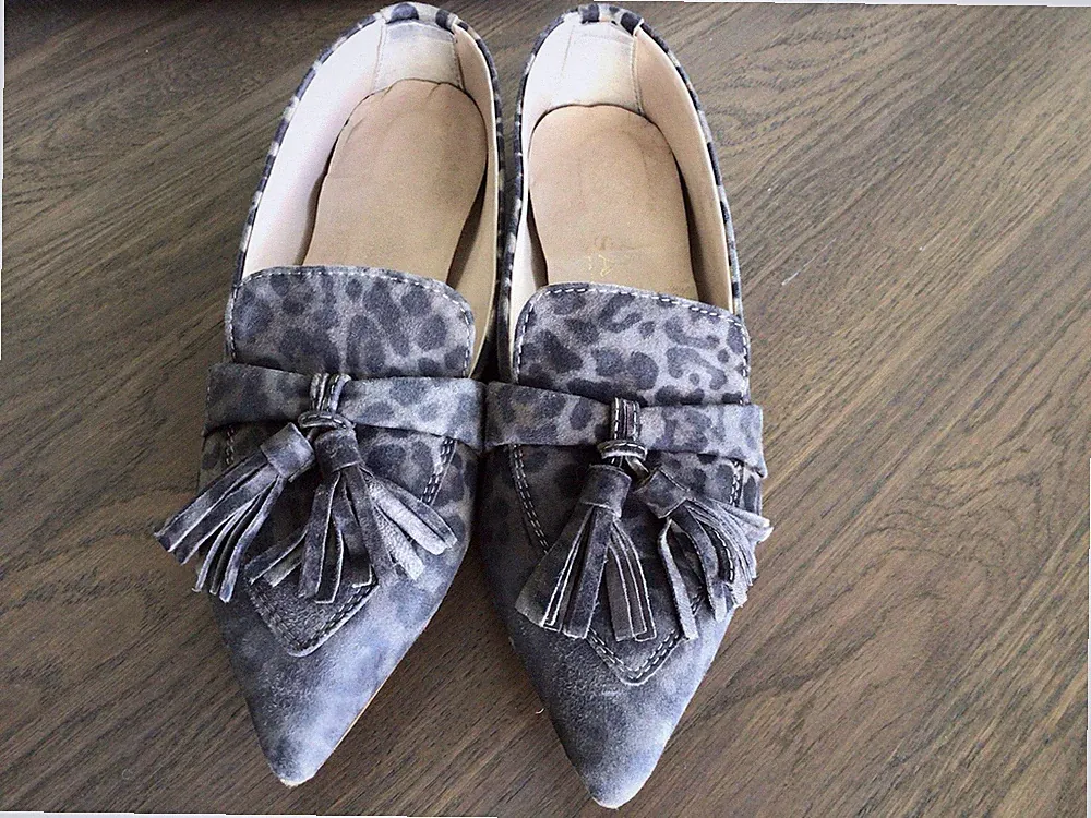Gianluca Pisati Loafer Leoprint Grau/Schwarz Größe 37