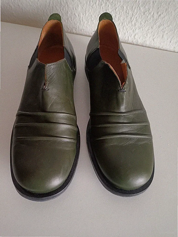 Gidigio Damen Leder Loafer Mokassin Slipper Grün Gr. 40 Top Zustand