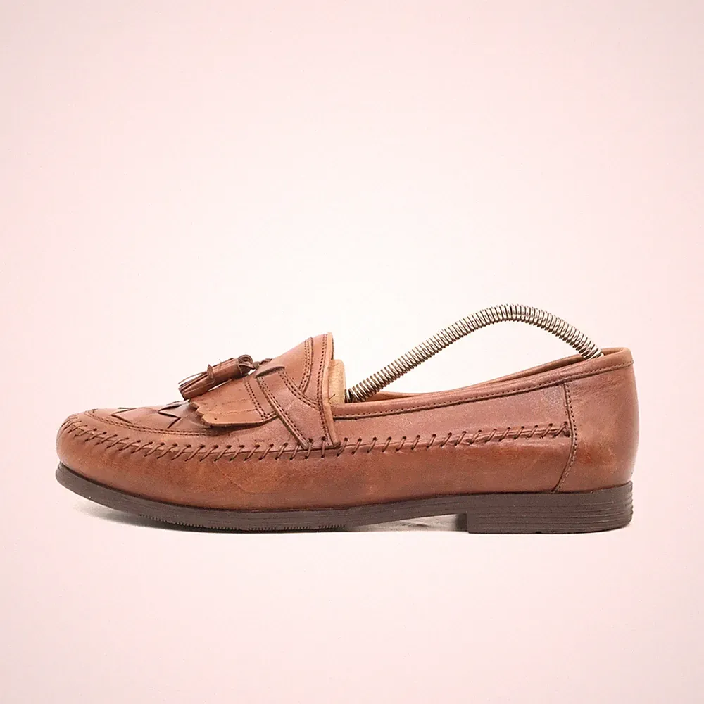 Giorgio Brutini Herren Loafer Tassel Slipper Braun Leder Komfort Classics EU 43