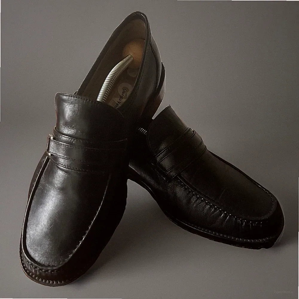 GIORGIO VENUTI Herren Businessschuh Halbschuh Slipper Leder Schwarz Gr 41