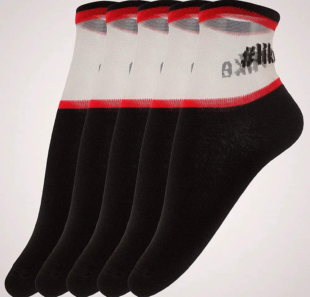 Giulia 5 Paar atmungsaktive Baumwoll Füßlinge Feinsocken Logo #like4like Söckche