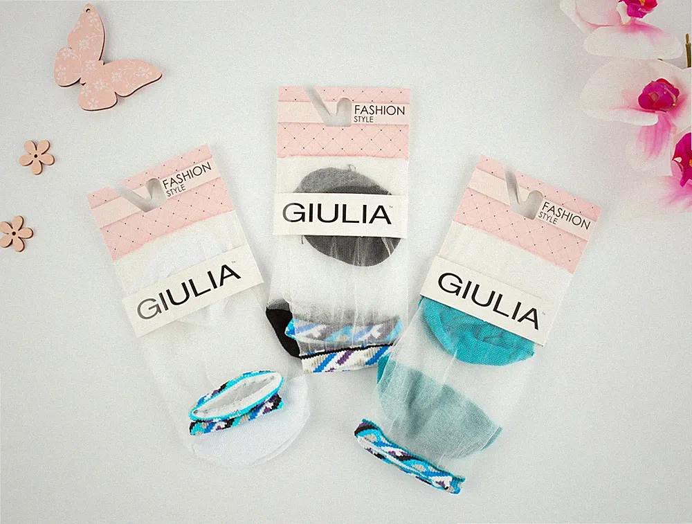 Giulia 5 Paar atmungsaktive Fein Socken Söckchen Damen
