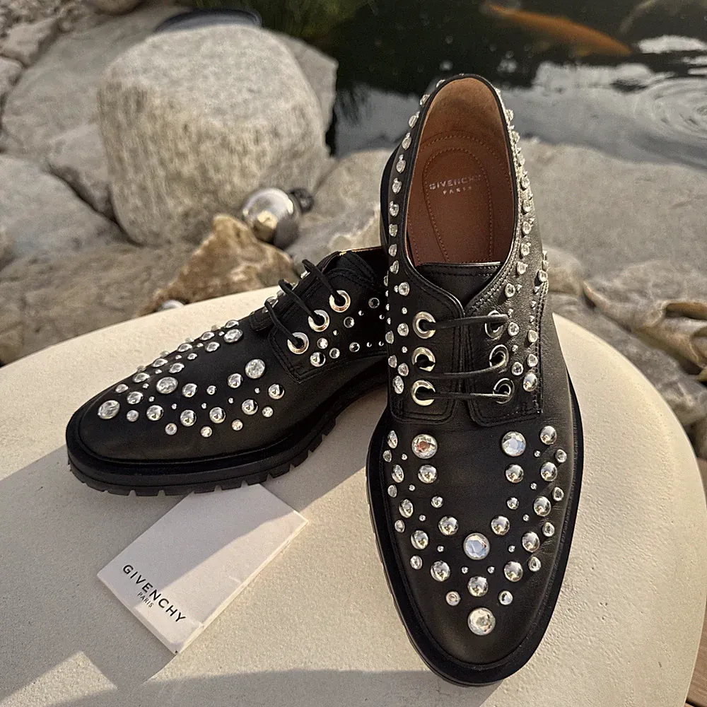 GIVENCHY Loafer Derbys embellished Gr. 38 Strass Nieten Chunky Boots 1025€ Neu