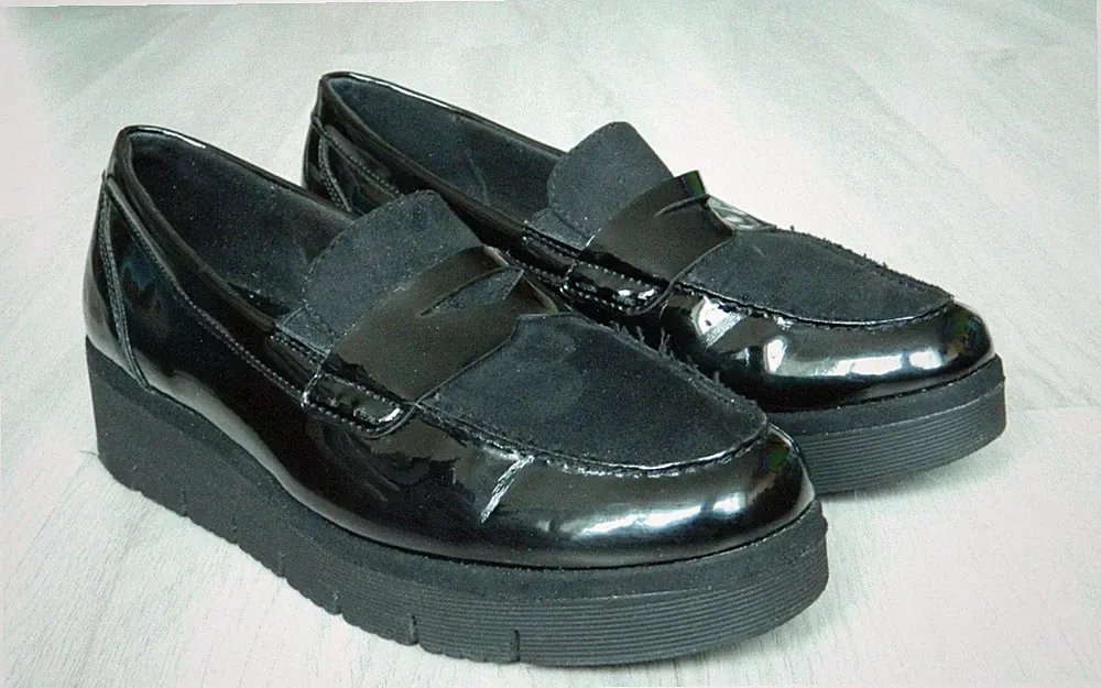 Graceland Damen Halbschuhe Schuhe schwarz Lack & Wildleder Größe 5 / 38