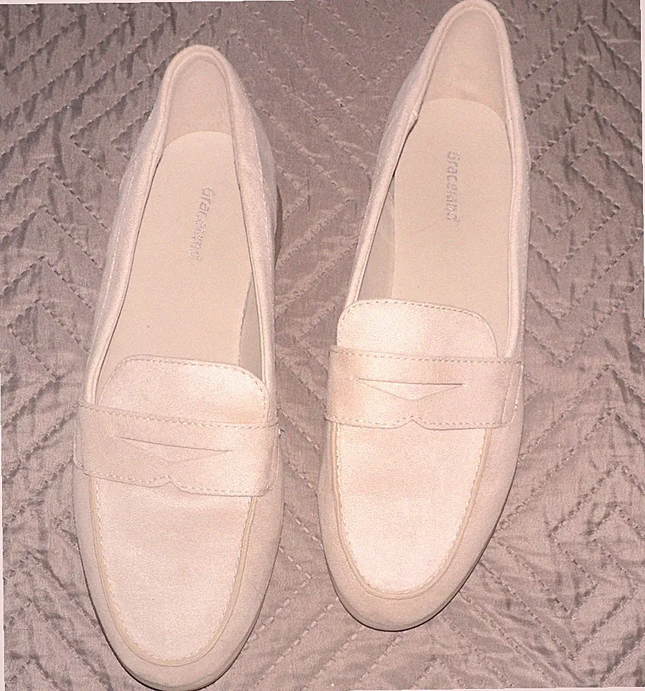 Graceland Damen Slipper Loafer weiß EU 38 flach Slip-On Komfort Ziernähte