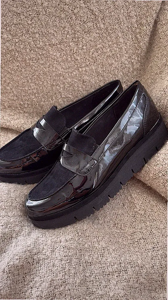 Graceland Loafer Slipper Schwarz 38 Business Schuh Plateau NEU